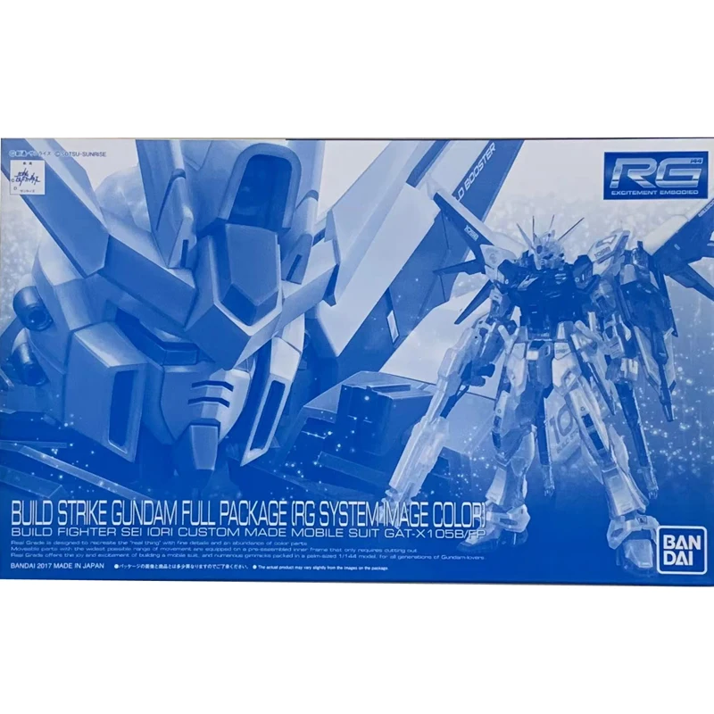 Bandai Genuine Gundam Model Kit RG Series 1/144 Build Strike Gundam Full Package RG System Image Color Anime Action Figure Toys