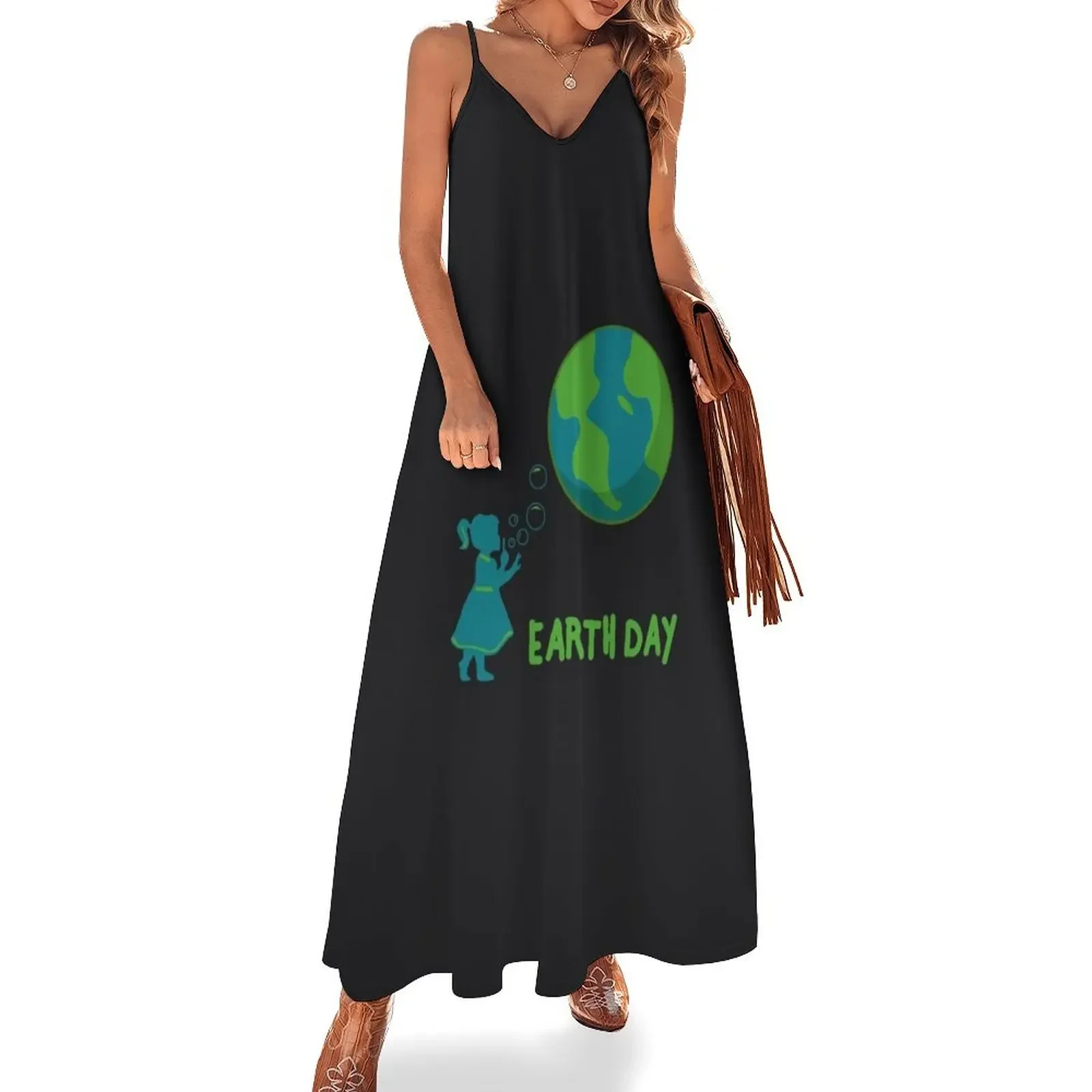 

Earth Day Art Cute Girls' Mother Earth Costume Art Gift Sleeveless Dress Women's summer skirt Women's summer long dress