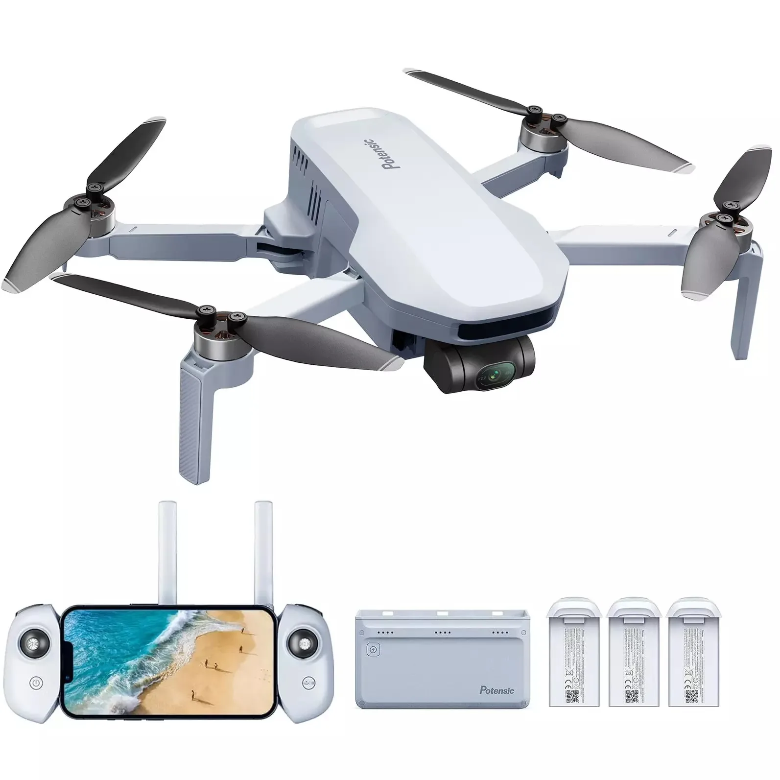 Used Potensic ATOM 3-Axis Gimbal GPS Drone Fly More Combo 4K/30FPS QuickShots