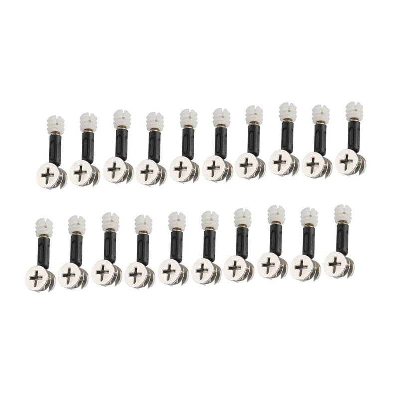 20X Furniture Side Connecting OD Eccentric Wheel Cam Fitting Dowel Pre-Inserted Nut