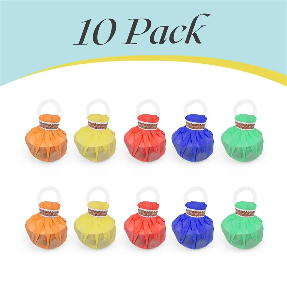 MALL 10Pack Colorful Streamer Poppers,No Mess Multi-Color Paper Crackers,Hand Throw Confetti Streamers for Birthday,Wedding