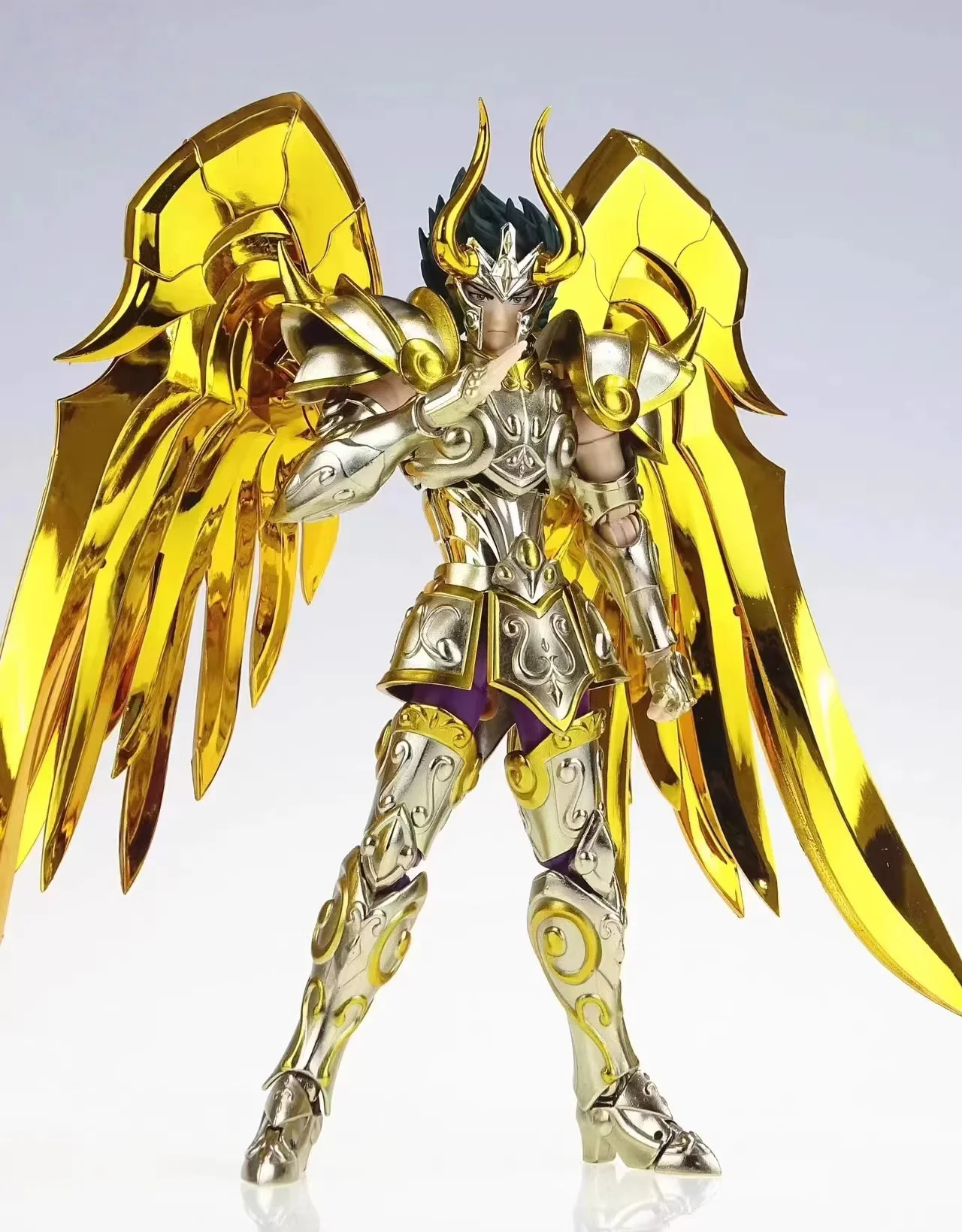 In Stock KUN MST God's Goat / Shura 24K Gold Soul Saint Seiya Saint Clothes Myth EX Capricorn Action Doll Toy Collection Gift