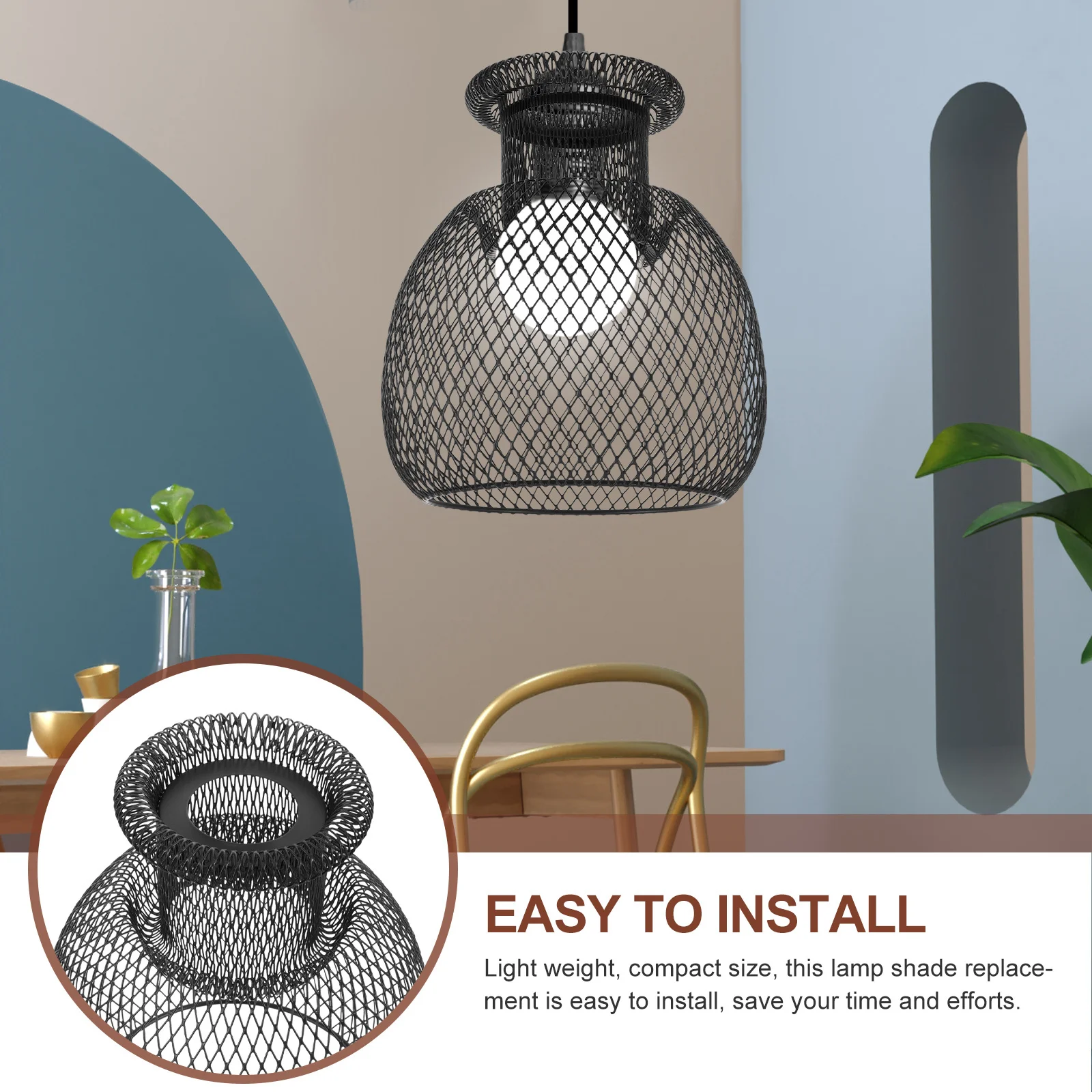 

Hollowed Iron Pendant Light Shade Lamp Cover for Ceiling Wall Lamps Home Lighting Decoration DIY Bulb Cage Guard Industrial