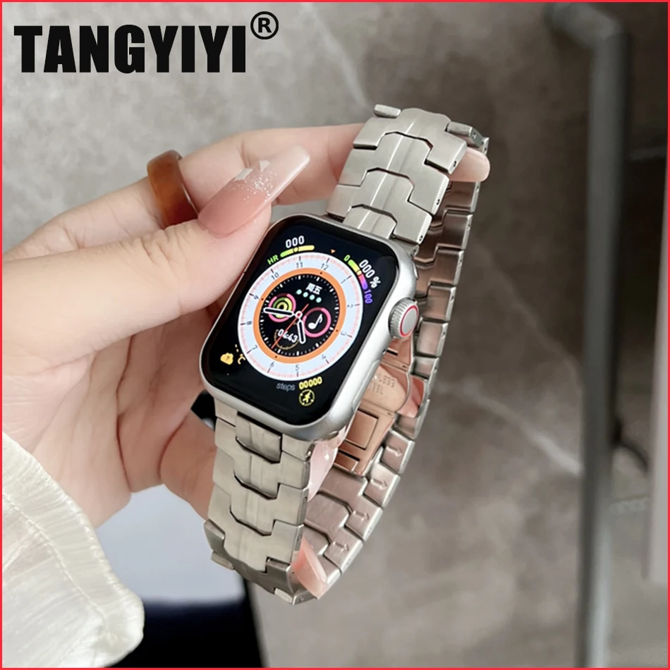 Heavy Metal Strap For Apple Watch Band 9 8 7 6 SE 5 45/44/42mm Armor Stainless Steel Bracelet IWatch Ultra 2 49mm 41mm 40mm 38mm