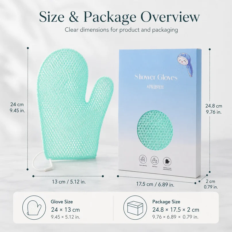 New Honeycomb TPU Exfoliating Shower Glove - Quick-Drying Body Scrubber Sponge for Bathroom