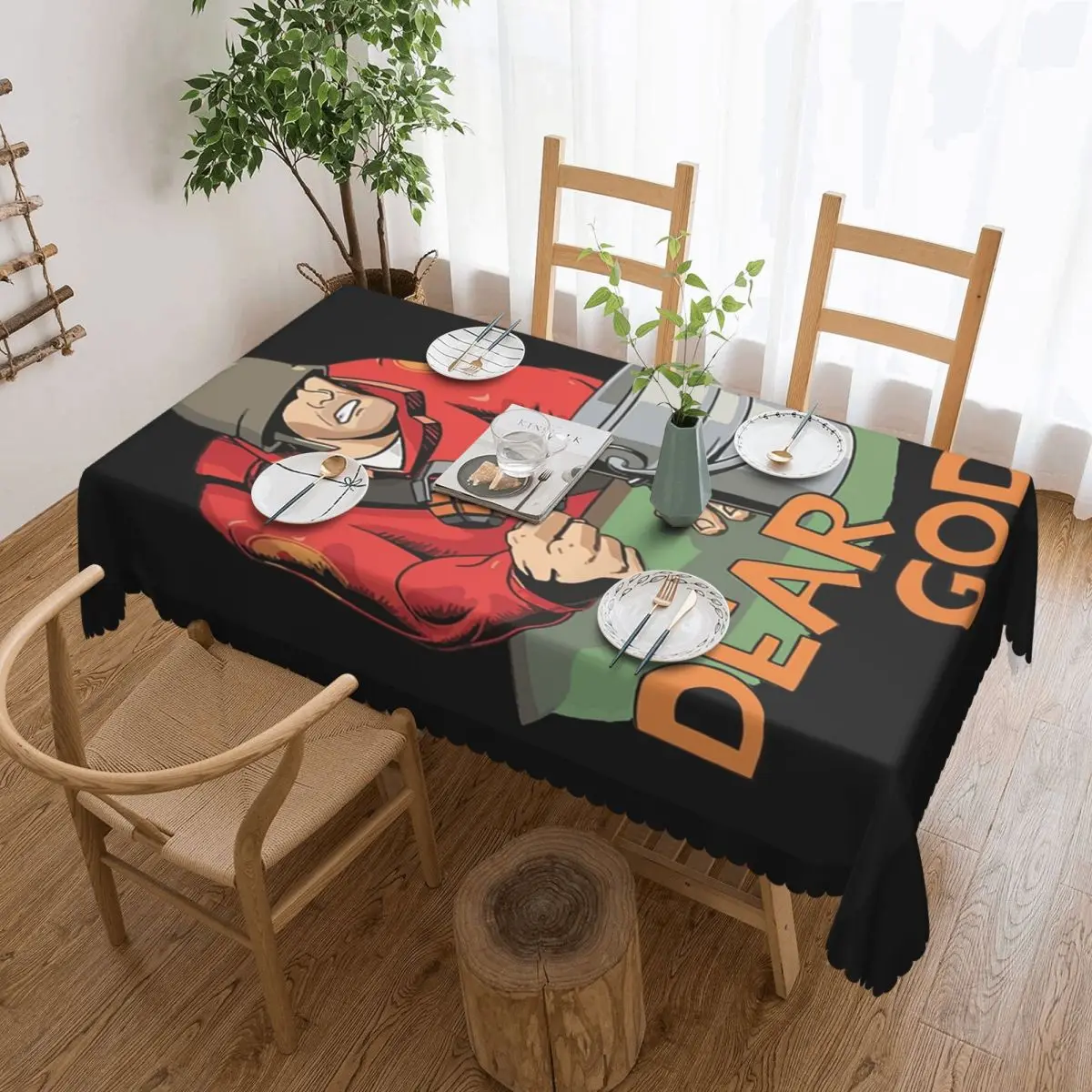 Team Fortress 2 Merch This Is A Bucket Rectangular Tablecloth Oilproof Table Cover for Festival Party Decorations Table Cloth