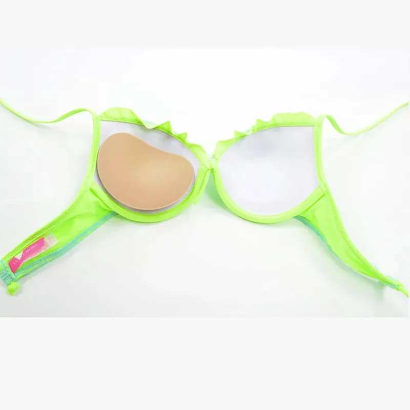 وسادات صدر بيكيني للسيدات - إسفنجة سميكة مرفوعة للأعلى، حمالة صدر مسامية، متوافقة مع ملابس السباحة/مجموعات البيكيني، ملابس السباحة