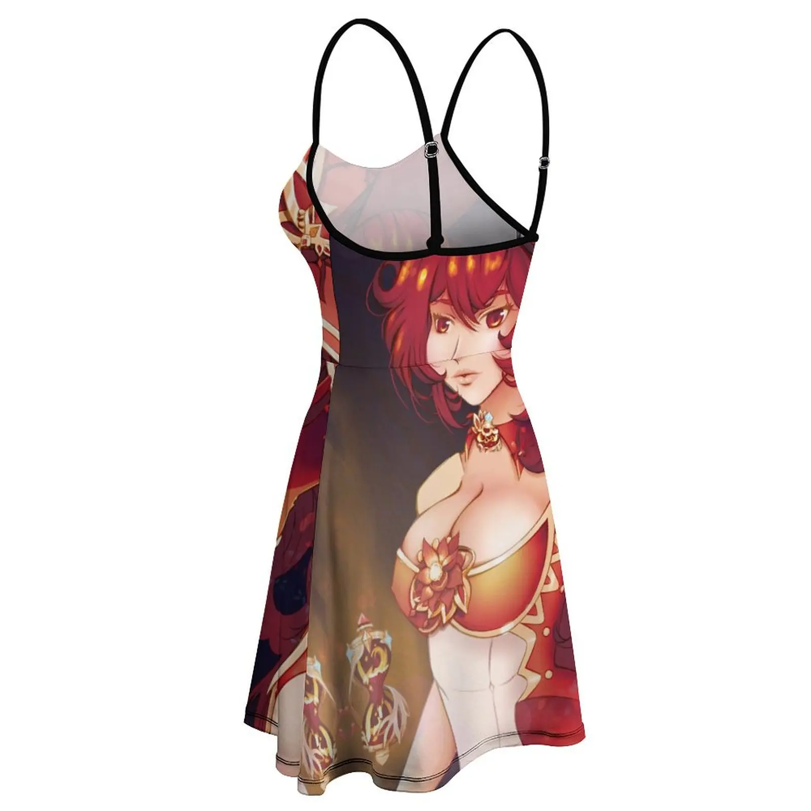 Genshin Impact Diluc Ragnvindr Femluc Magic Girl Robe à bretelles pour femme, drôle, vêtements sexy pour femme, blague