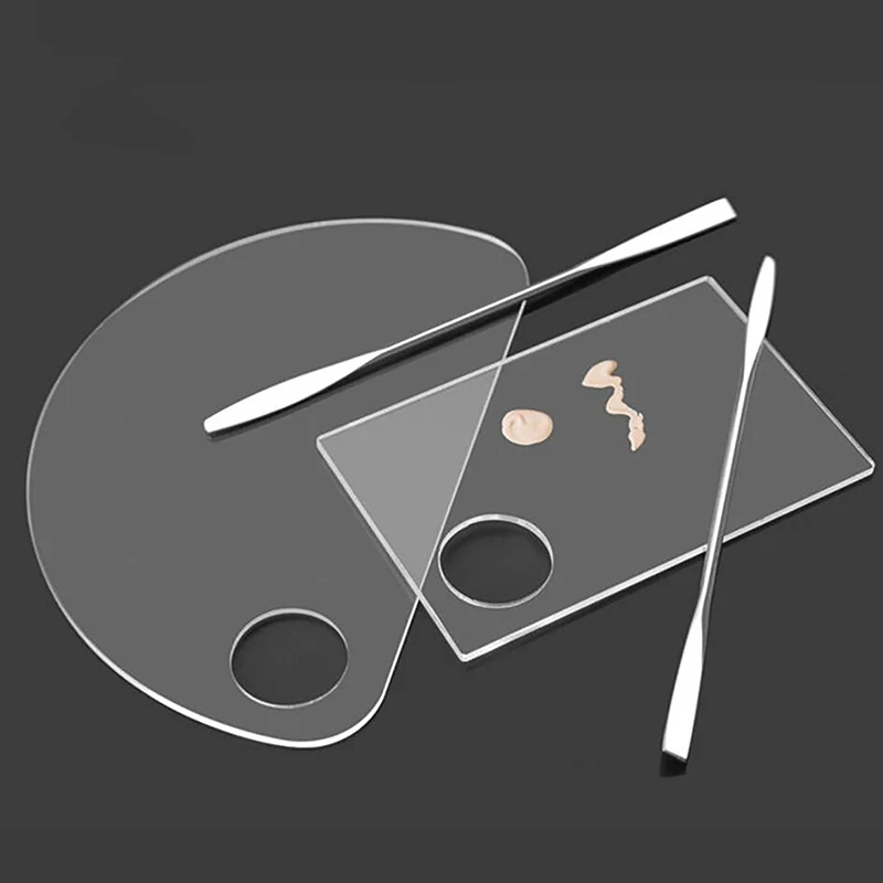 아크릴 팔레트 주걱 막대 젤 파운데이션 아이 섀도우 믹싱 크림 안료 스테인레스 화장품 메이크업 네일 아트 매니큐어 도구 세트