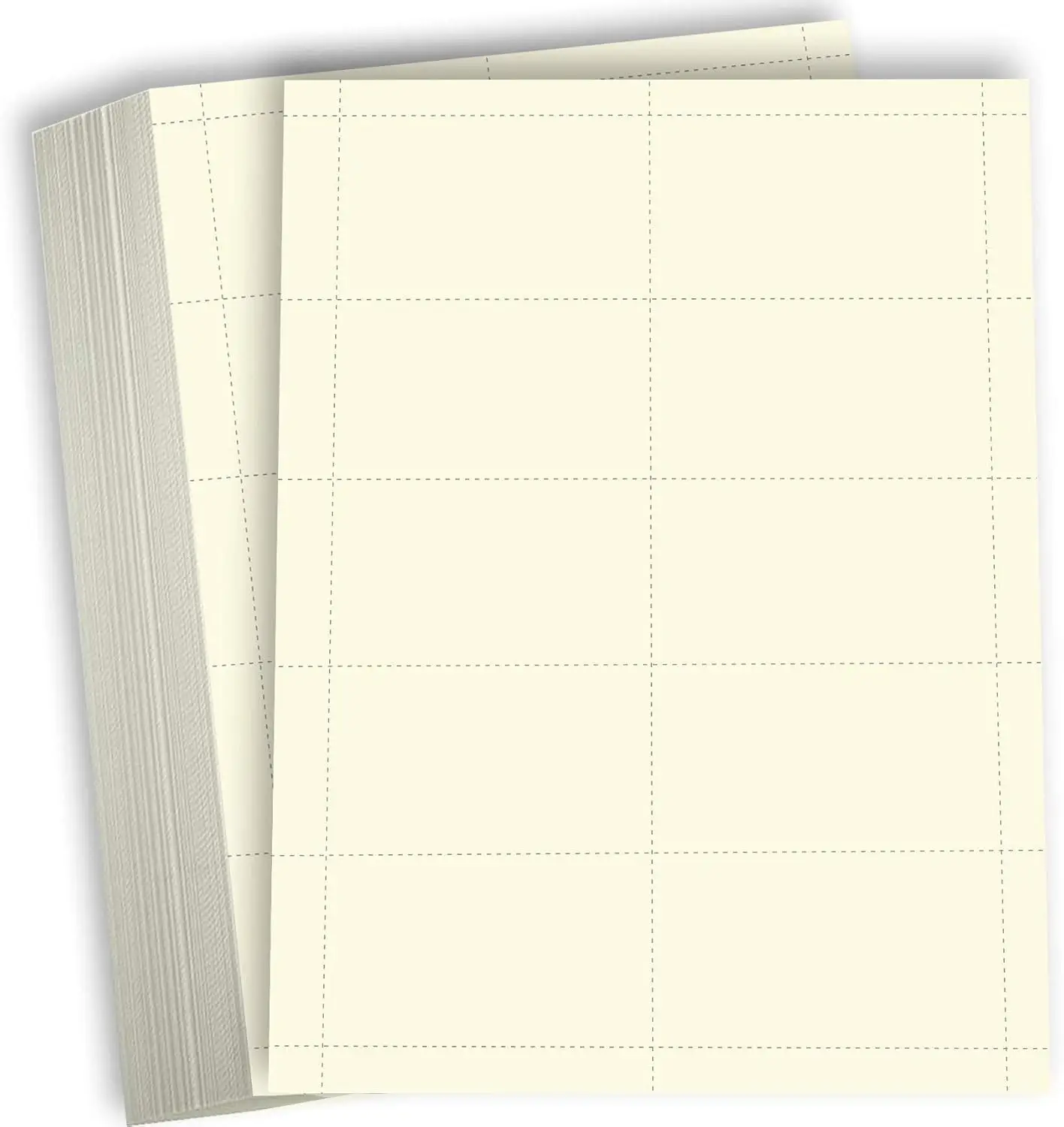 

Blank Business Cards Cardstock Paper Cream Perforated Heavy Weight 80 lb 3 1/2 x 2" 100 Sheets 1000 Cards for Laser Inkjet