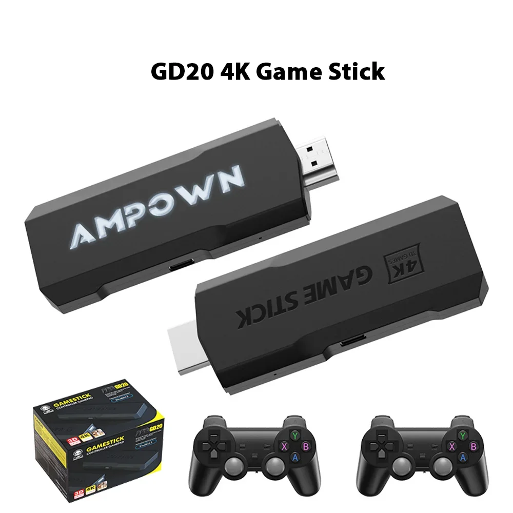 OWLLON GD20 Game Console 4K 60fps HDMI Low Latency Output GD10 Ultra GD20 TV Game Stick Portable Retro Console Built-in 70K Game