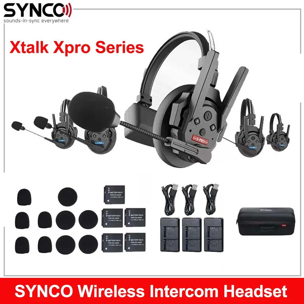 SYNCO Xtalk Xpro 2.4G Wireless Intercom System Communication Headset X1 X2 X5 X9 X13 Wireless Microphone for Sound Recording