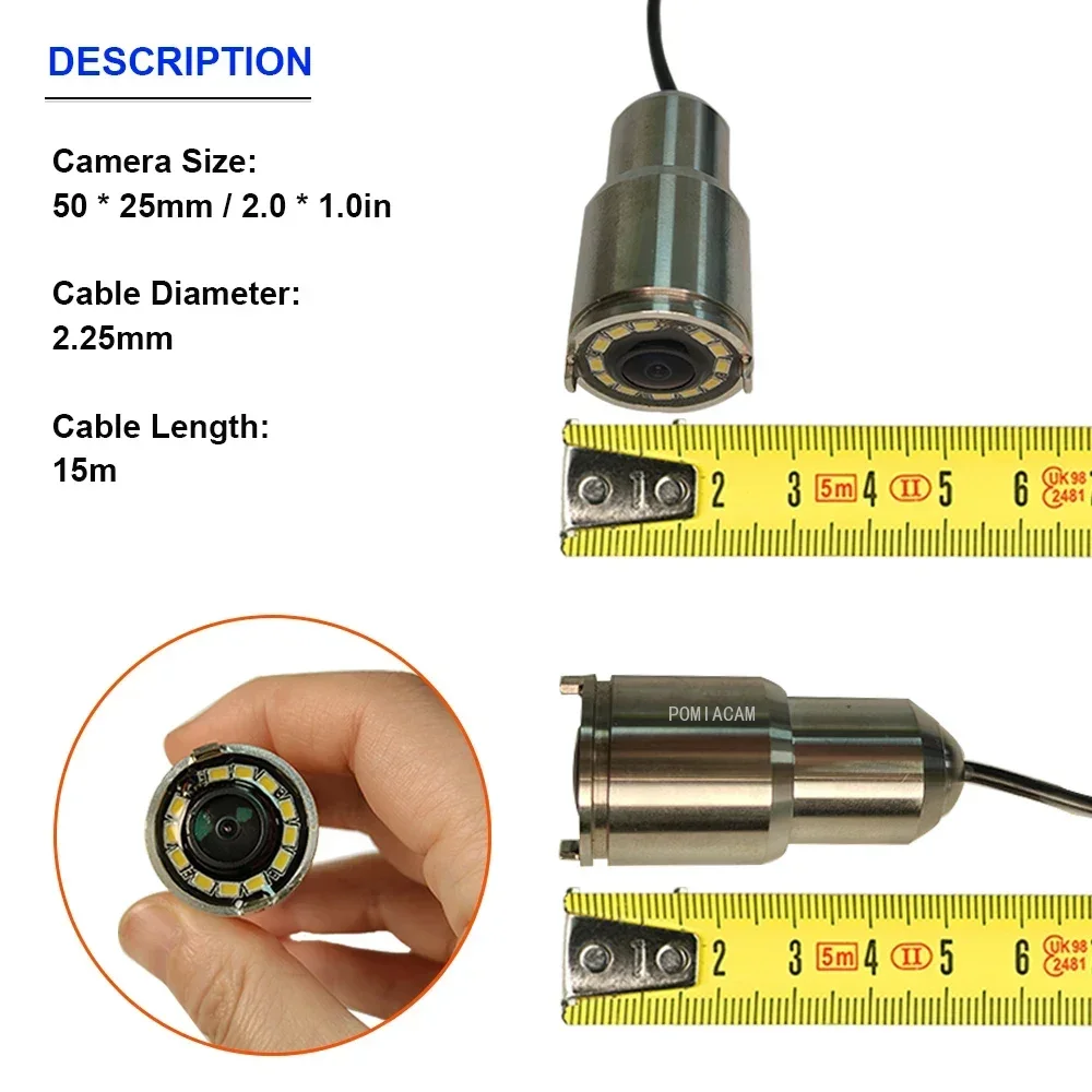 15 m Kabel Onderwatervissen Camera 12 LED Nachtzicht Waterdicht 1200TVL Visvorm Boot Ijs Camera diep water jacht