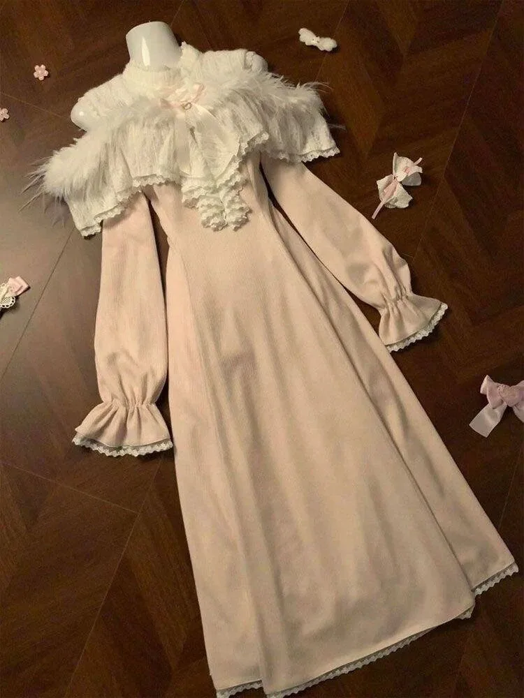 

Japanese Off Shoulder Sweet Bow Dresses Y2k Aesthetic Lace Patchwork Grunge Vestidos Harajuku Women Flare Sleeve A-line Dress