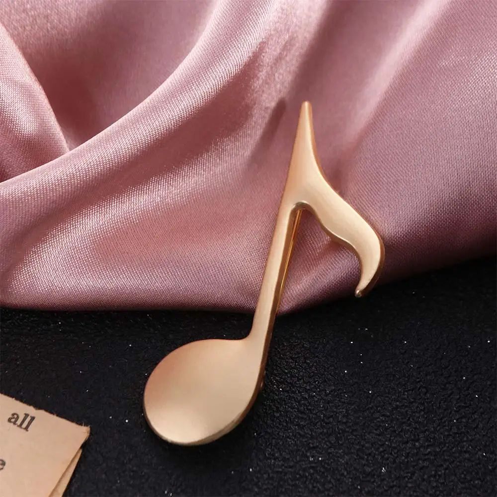 Creative Music Instrument Eighth Note Pin Alloy Music Note Treble Clef Pins Gold Vintage Harp Badge Concert Gift