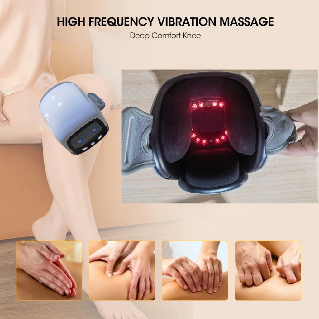 

HLKGO T02A Knee Massager 5 Air Bags 14 Red Lights Photonic Laser Heating for Rheumatoid Arthritis Knee Joint Pain Relief