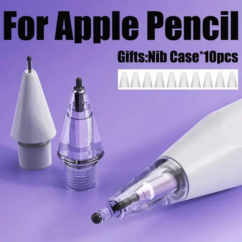 Bilashmart Pencil Tips For Apple Pencil 1/2 Gen Replacement Crystal Diamond Tips For iPad Pencil 1/2 Anti-wear Stylus Pen Tips