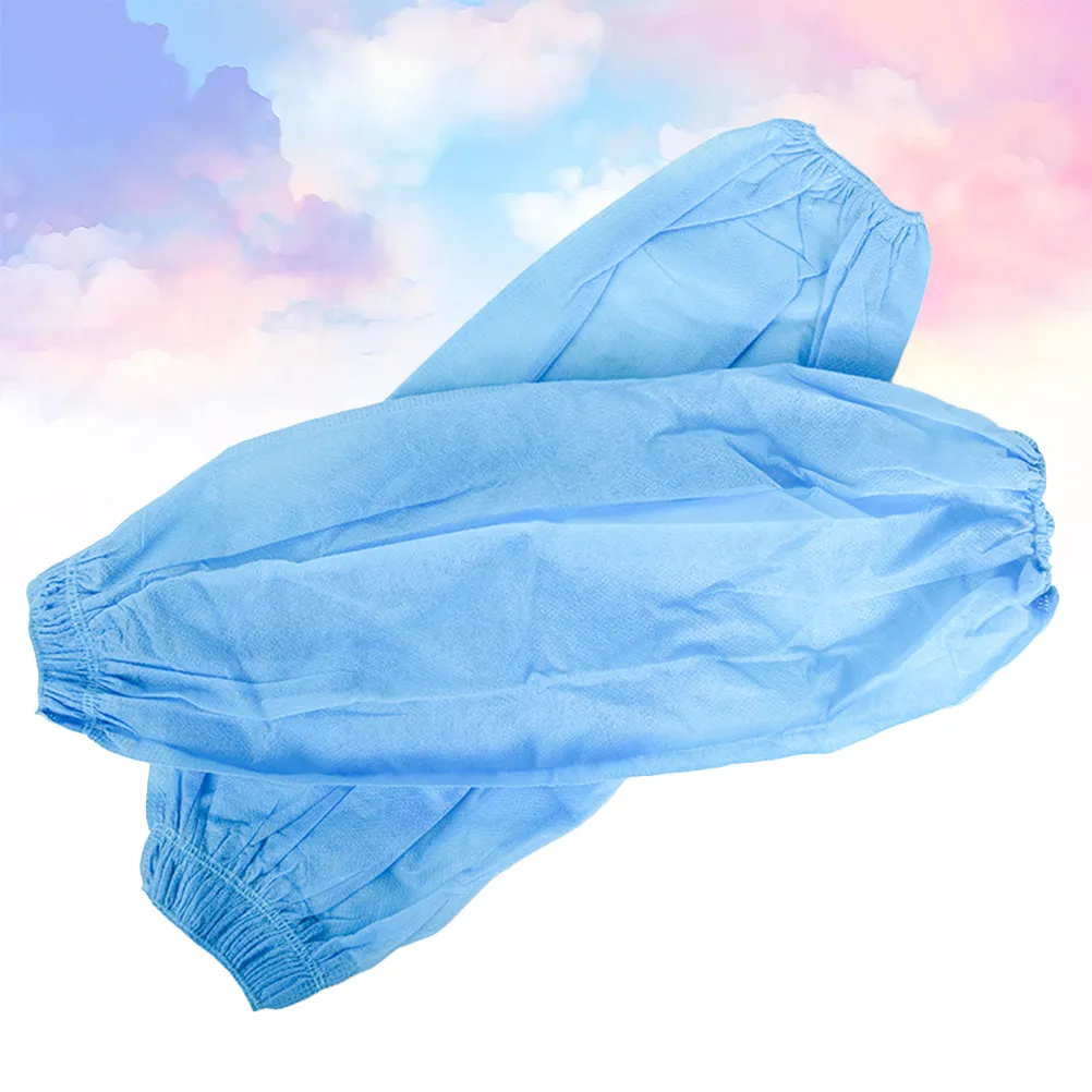 20Pcs Protective Disposable Arm Sleeves Oilproof Non-Woven Kitchen Sleeve Covers Cleaning Sleeves Elastic Fit Hands