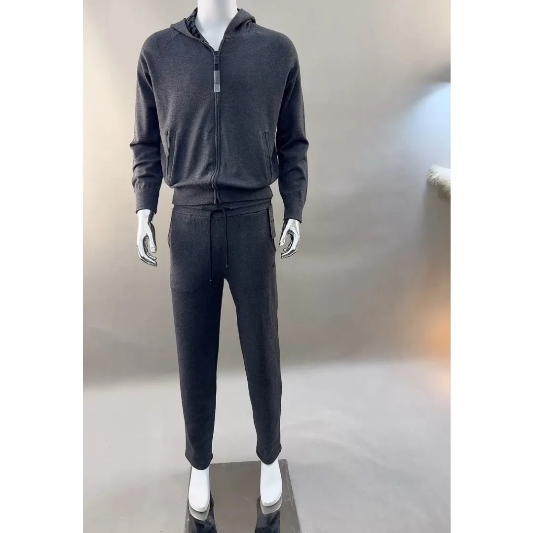 2-Piece Men's Golf Knit Set 2026 Fall New Korean Style Zip-Up Hooded Jacket and Casual Pants Sporty Baseball Breathable QuickDry