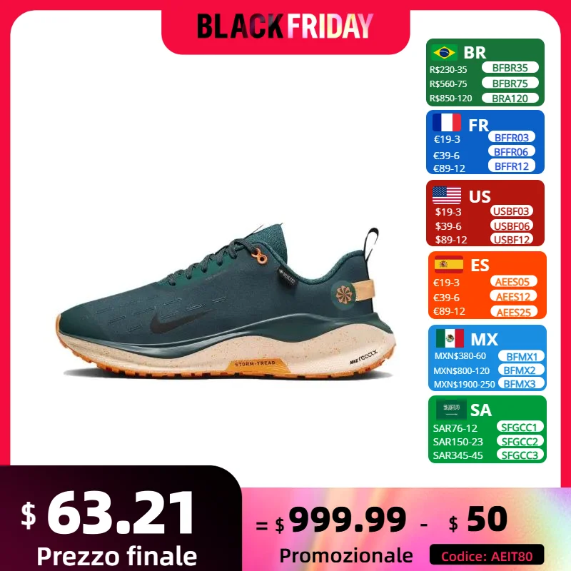 NIKE Original Man sneakers New Arrival REACTX INFINITY RN 4 GTX Low Shock-absorbing and wear-resistant shoe