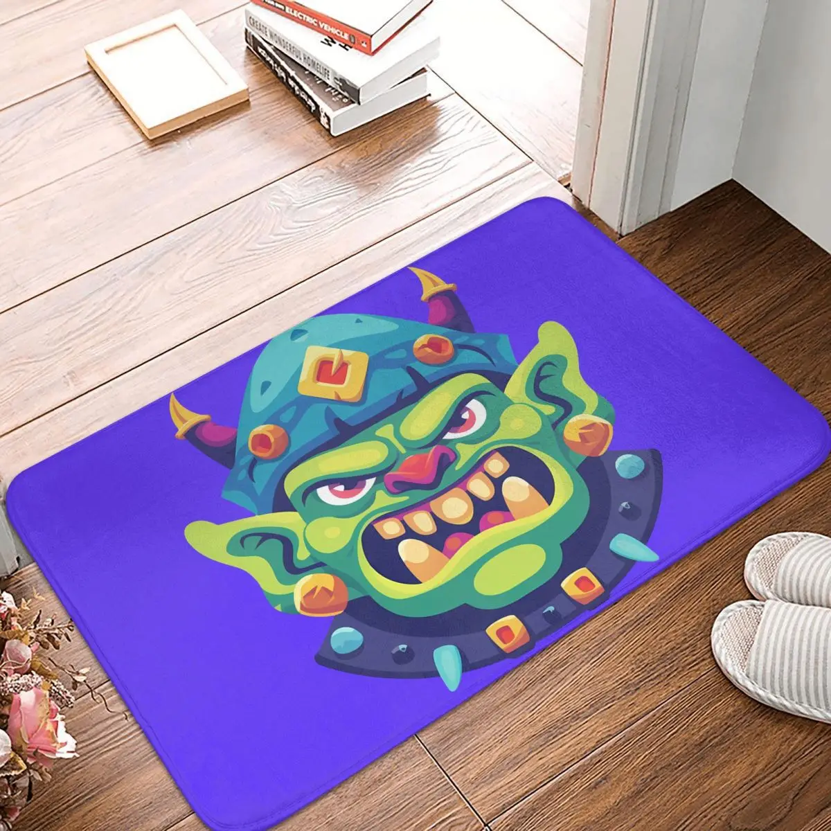 Green Goblin Cartoon Character Myth Front Door Mat Anti-Slip Indoor Waterproof Doormat Kitchen Bedroom Entrance Rug Carpet