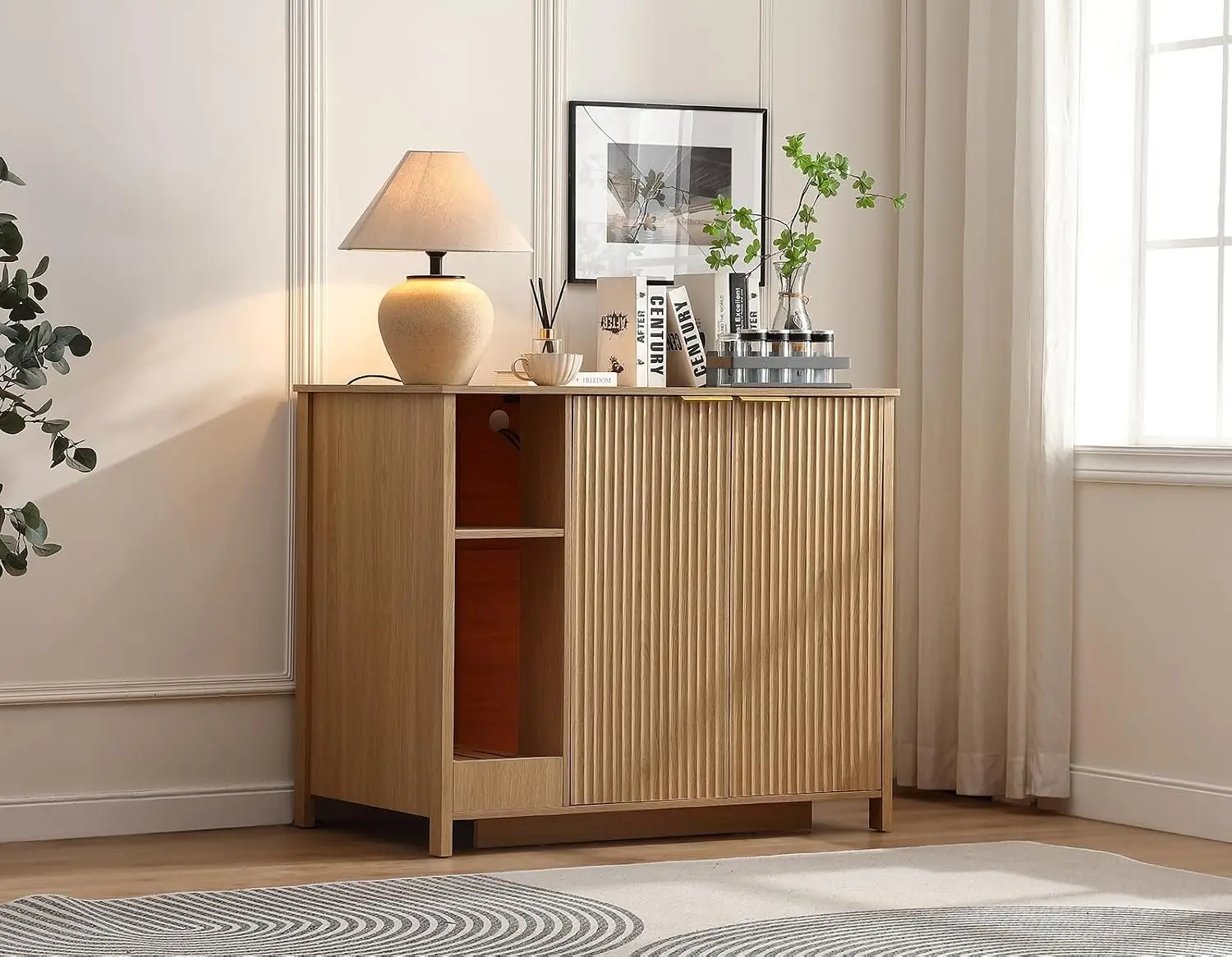 Extra Large Litter Box Cabinet for Self-Cleaning Litter Box