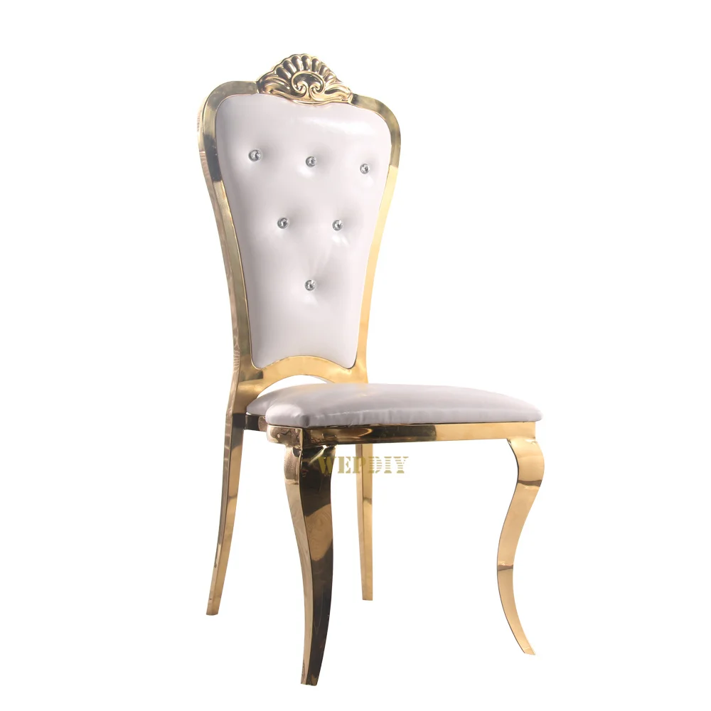 

New Design Back Wedding Chair For Golden Gold Stainless Steel Hotel Dining Chair