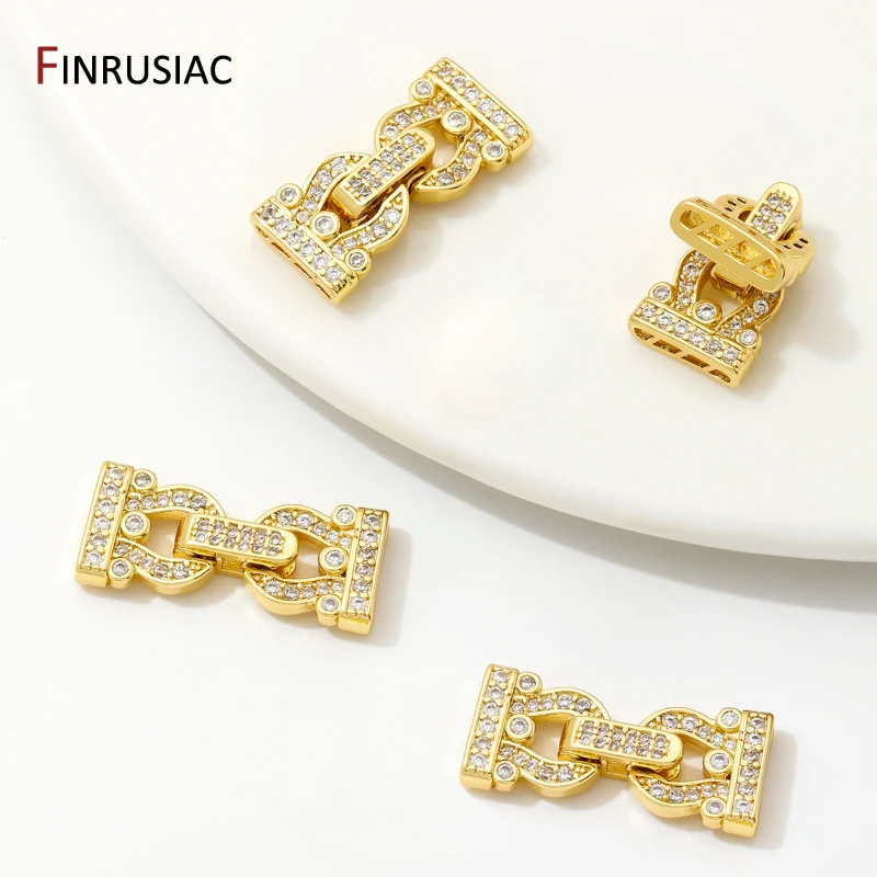 18K Gold Plated Brass Fasteners Closure Lock Clasps For DIY Handmade Needlework Beads Pearls Jewelry Making Findings image 5
