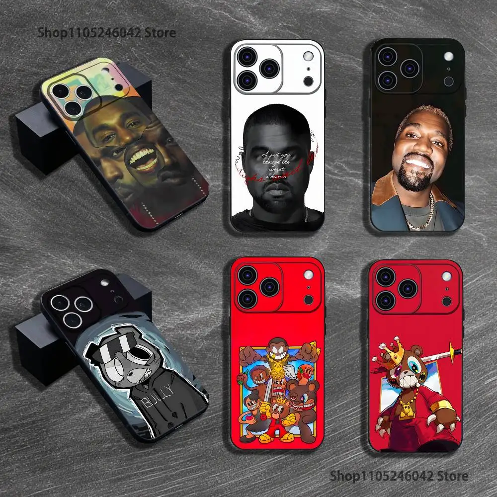 

K-Kanye YE West BULLY Phone Case For iPhone 17,16,15,14,13,12,11,Pro,Max,Plus Black Soft Cover