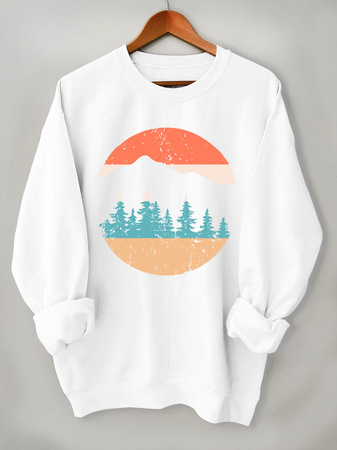 

Animation print sweatshirt, crew neck casual sweatshirt for winter & fall, women's clothing.