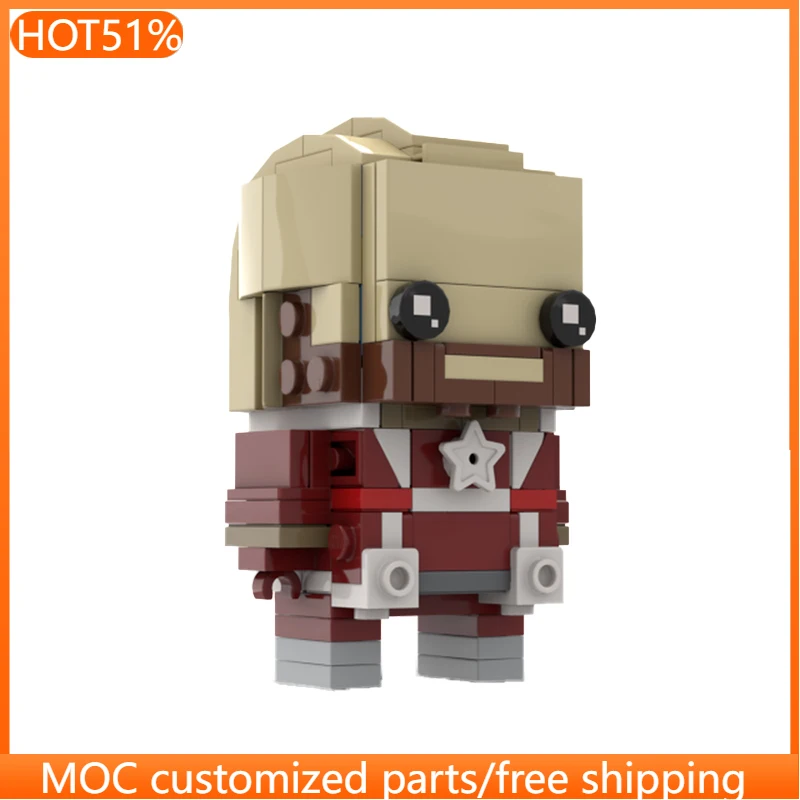 159 elementów Brickheadz w stylu Red Guardian Doomsday, projekt dla fanów, MOC, konfigurowalny, modułowy zestaw klocków, kreatywna zabawka DIY, prezent na święta.