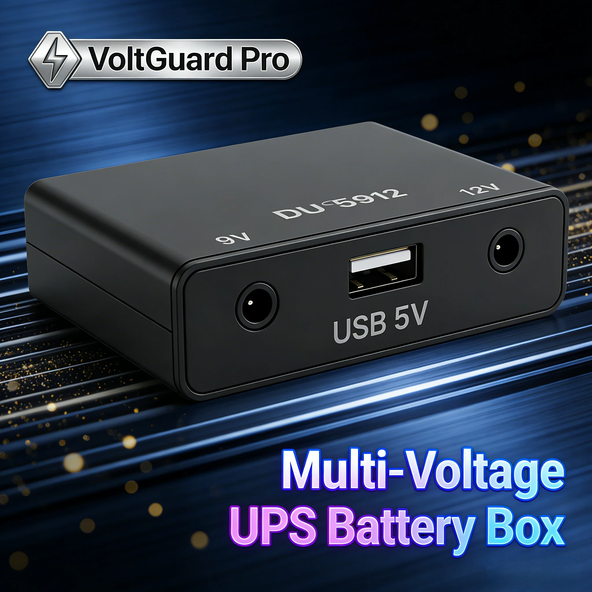 Detachable Winter-Ready UPS Box, 5V/9V/12V Triple Output, Backup Power for Router ONT Camera