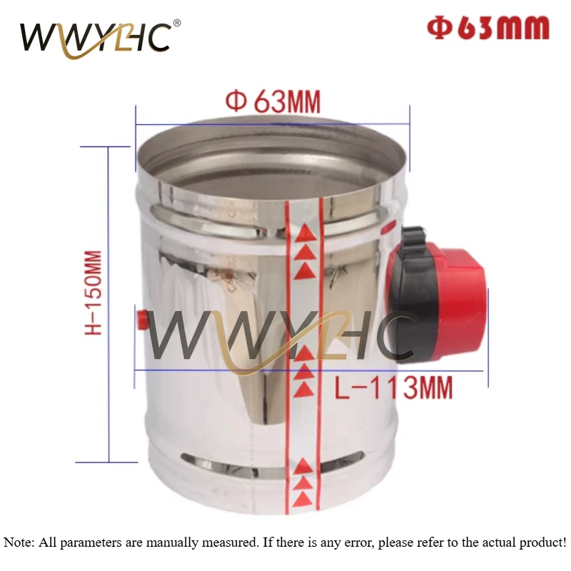 Stainless Steel 201 Motorized Damper Solenoid Valve 4/5/6/8 Inch Air Duct Vent 63/76/80/100/125/150/200/250MM