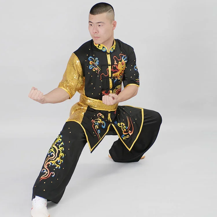 

Custom Made Competition Kung Fu Uniform Tai Chi Wushu Performance Clothing Women Men Child Dragon Embroidery 2022 New Style