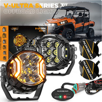 AUXBEAM 1pair 3 Inch 108W LED Driving Lights LED Side Shooter Pod Lights with Amber DRL for ATV UTV SUV Off Road