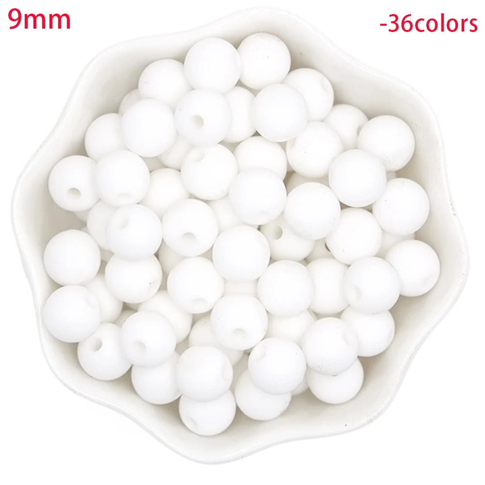 200-2000Pcs 9mm Round Silicone Beads Bulk Beads Food Grade Loose Spacer Bead For Jewelry Making DIY Craft Accessories