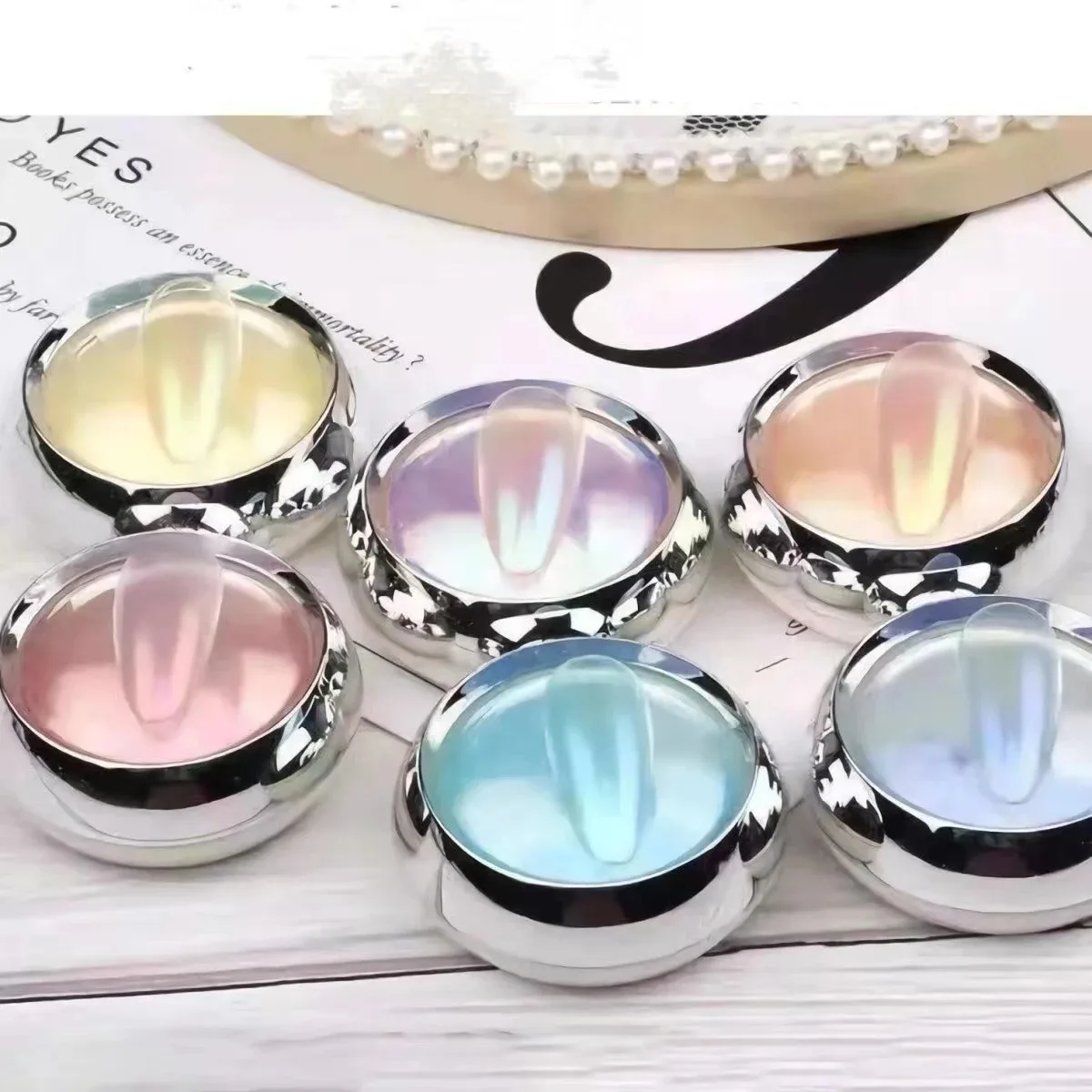 6 Flaschen Aurora Nail Powder: metallische Spiegeloberfläche, holografischer Farbwechsel. Geeignet für Nagelgel, Ölfarbe und Drea