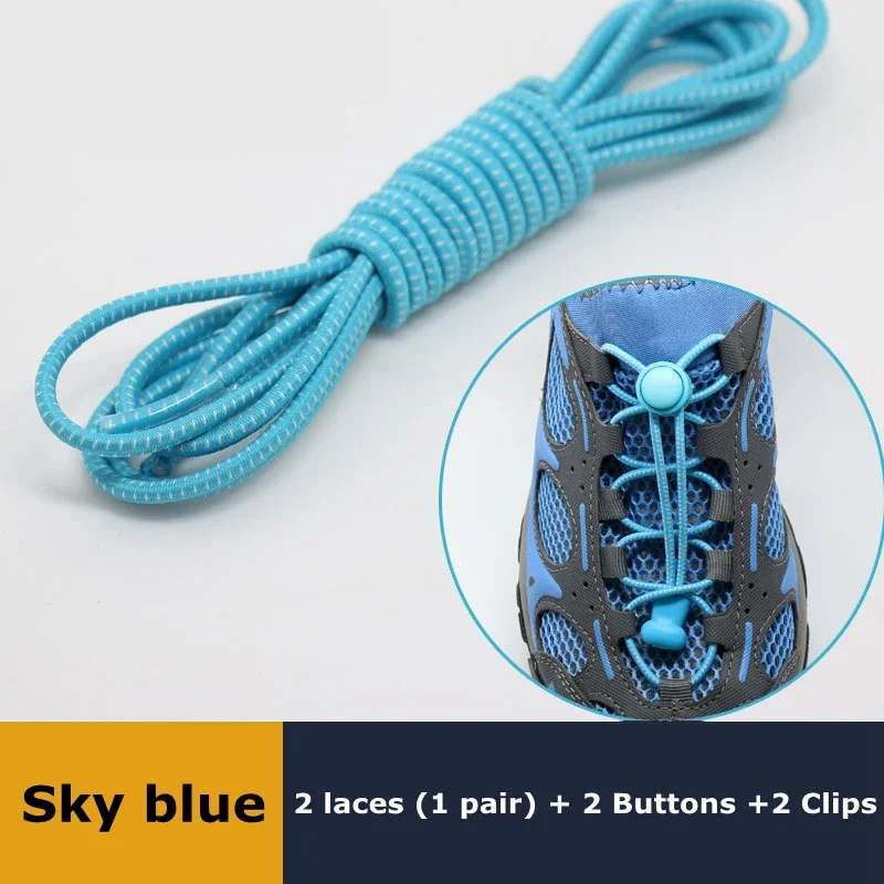 1 Paar elastische Schnürsenkel ohne Binden für Sneaker, schnell dehnbare Schnürsenkel mit Verschluss, runde Gummi-Schnürsenkel für einfache Anpassung