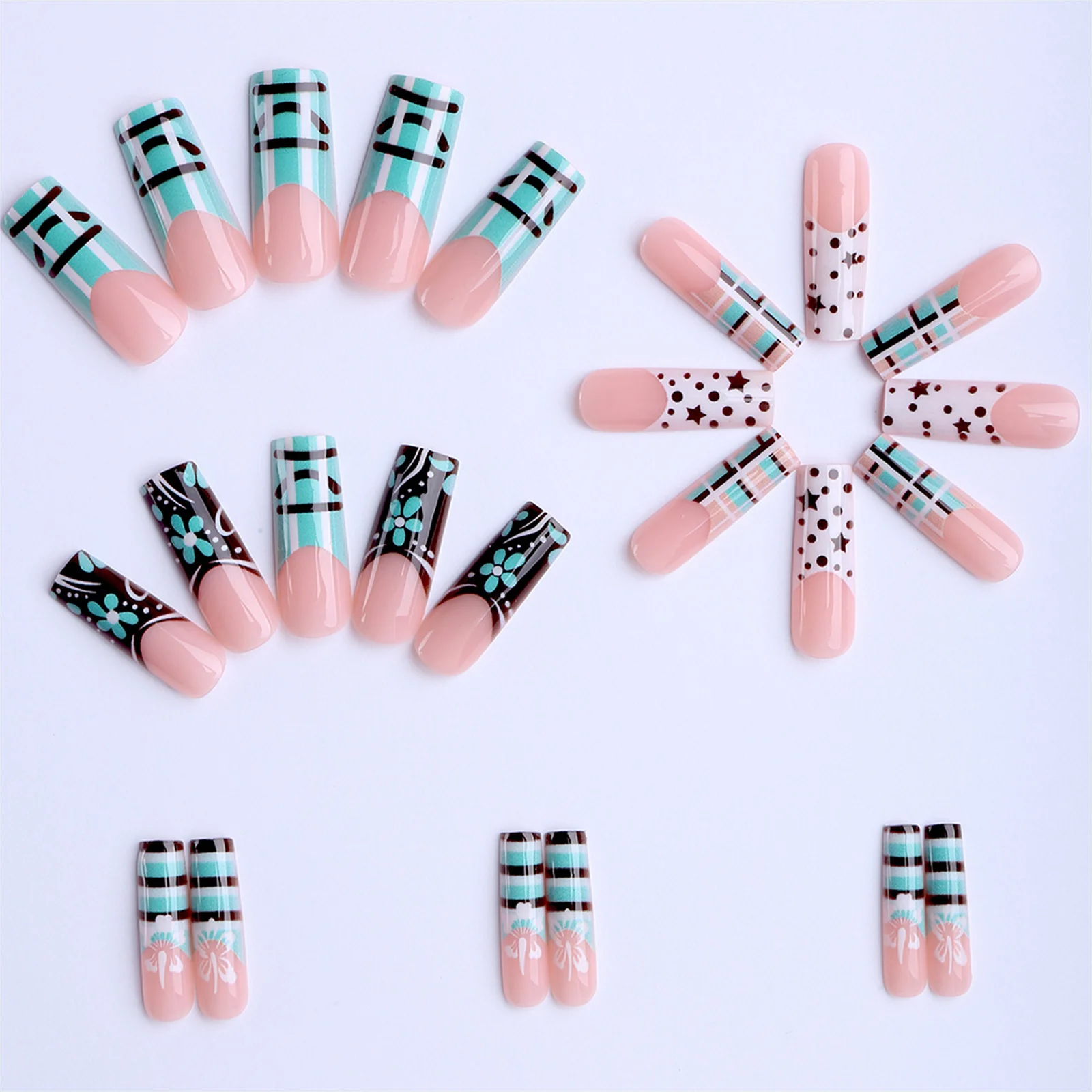 24 ชิ้น เล็บปลอมแฟชั่นฤดูใบไม้ - Nail Art Press On บทวิจารณ์และราคา