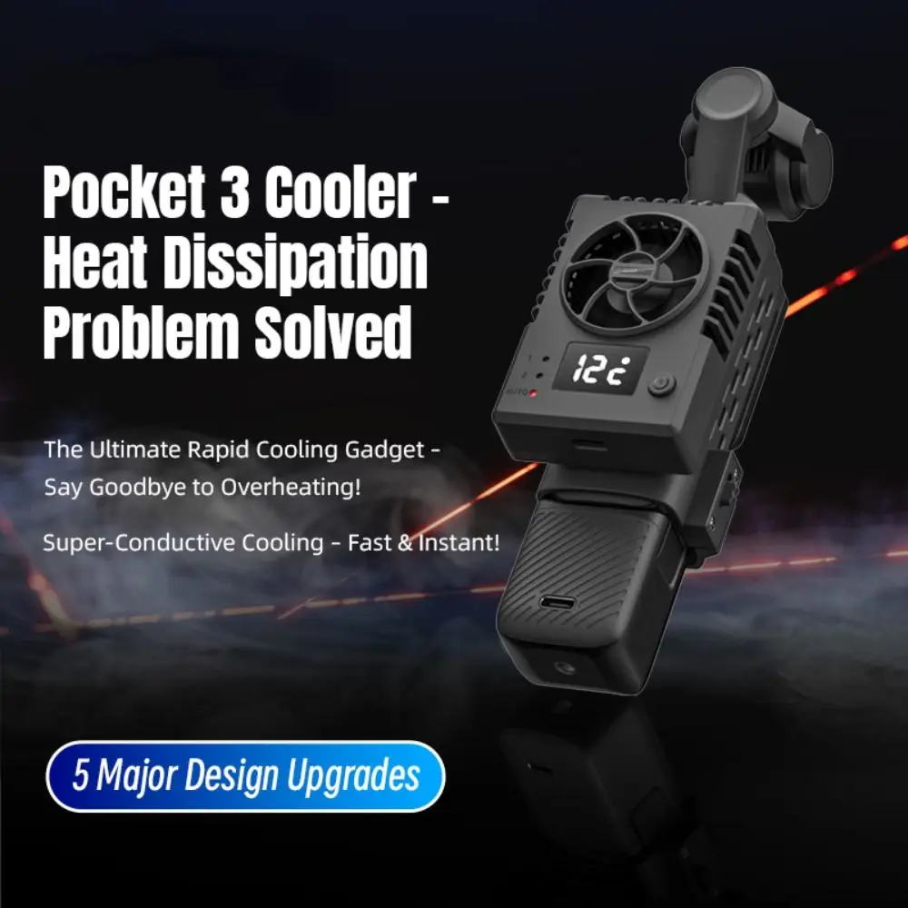 3-Gear Adjustment Ice Core Cooler Radiator Quick Release Silent Heat Sink Protective Cooling Radiator for DJI Osmo Pocket 3/4 view 4