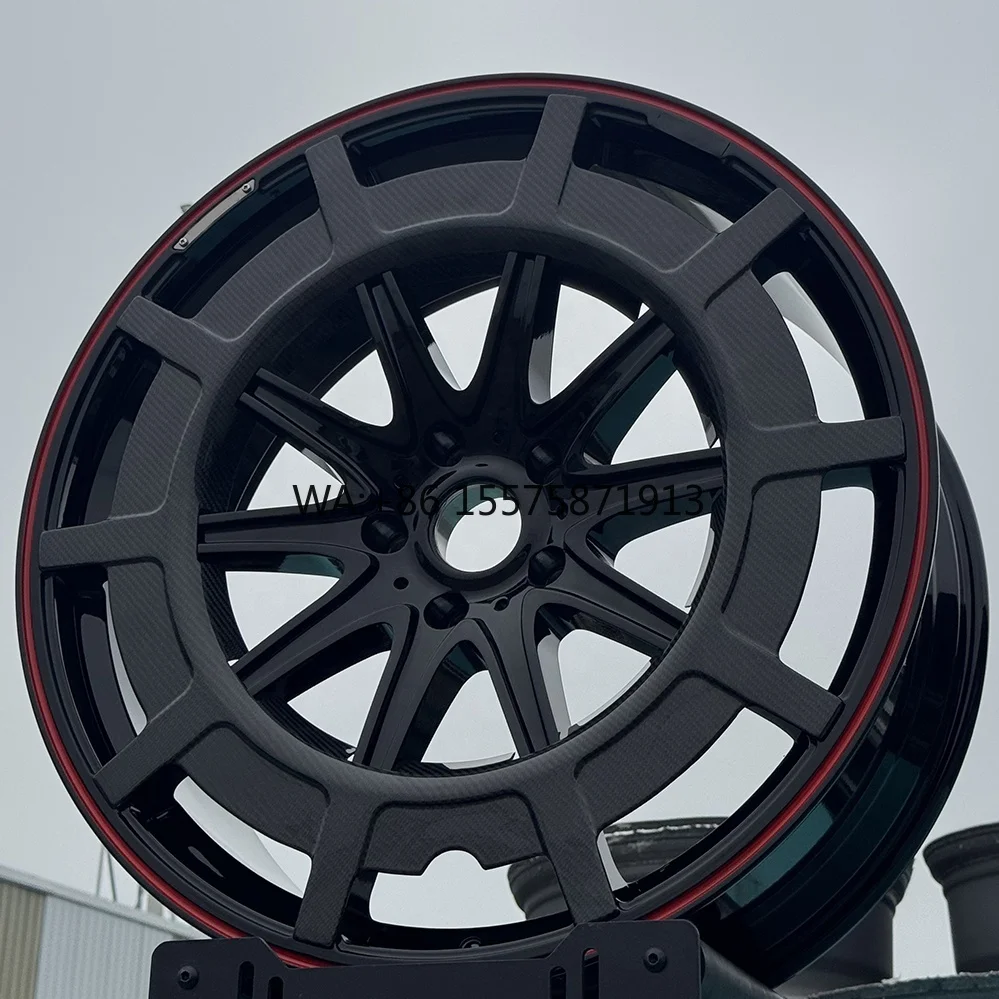 

19 20 21 22 23 24 Inch Forged Racing Car Wheels Custom 6061-T6 Alloy Car Wheels with Carbon Fiber Ring for Babos
