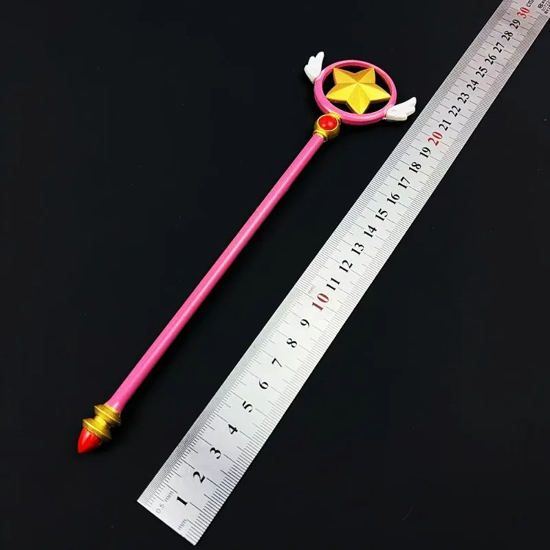 22cm/8.66in cardcaptor sakura varinha mágica menina bonito pássaro cabeça estrela sonho anime periferia prop ornamentos coleção presente de mesa