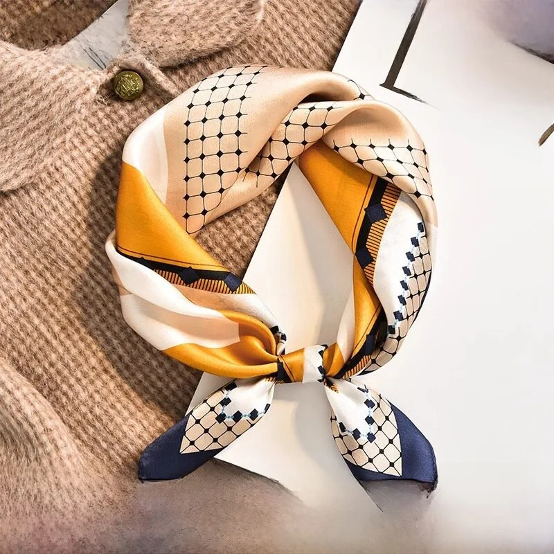 canles-konis-silk-square-scarf-women's-geometric-pattern-silk-versatile-stylish-fashionable-thin-scarf-spring-autumn