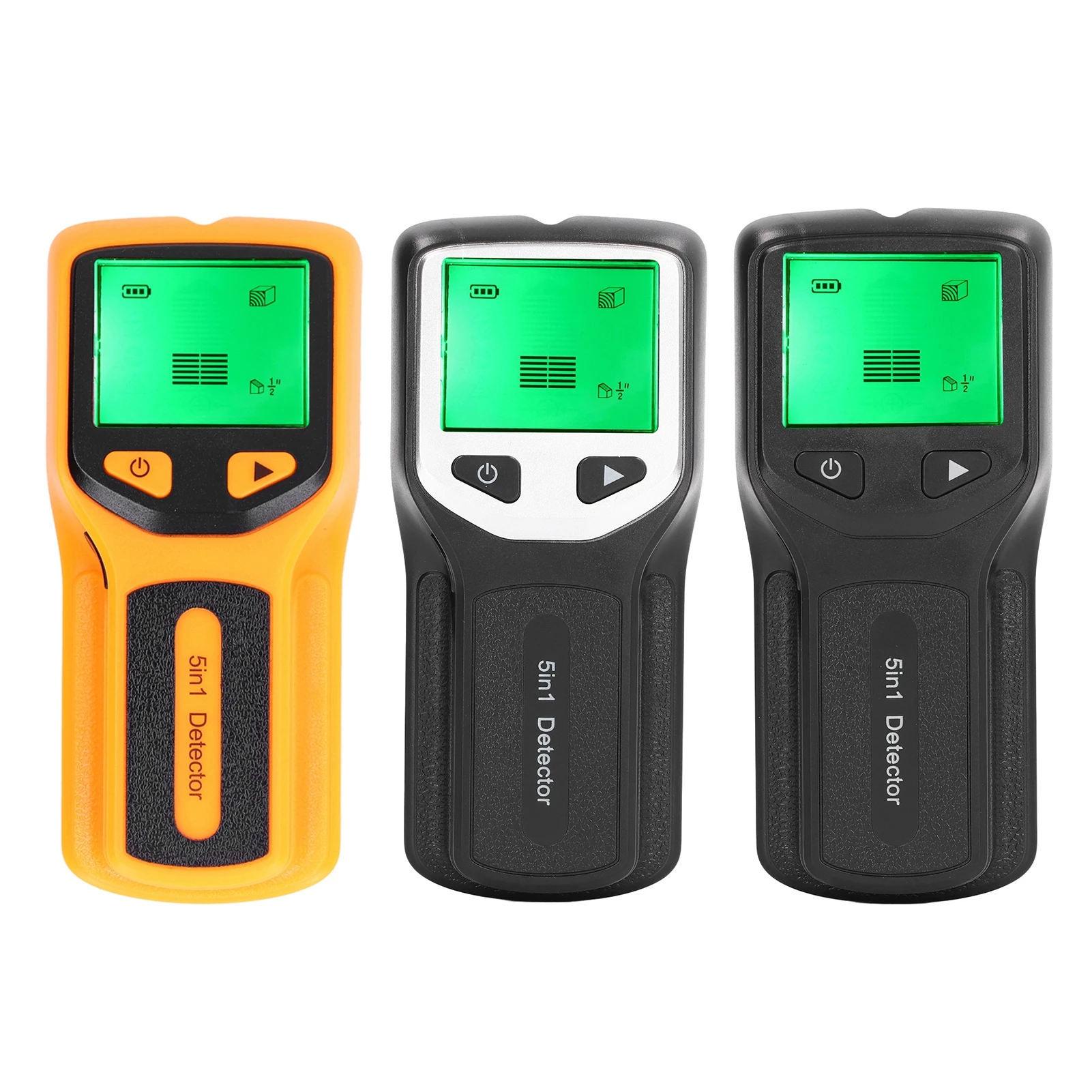 Detektor Dinding Pencari Tiang Pemindai Dinding Sensor 5 in 1 Detektor Layar LCD HD untuk Kayu Kabel AC Pusat Sensor Tiang Elektronik