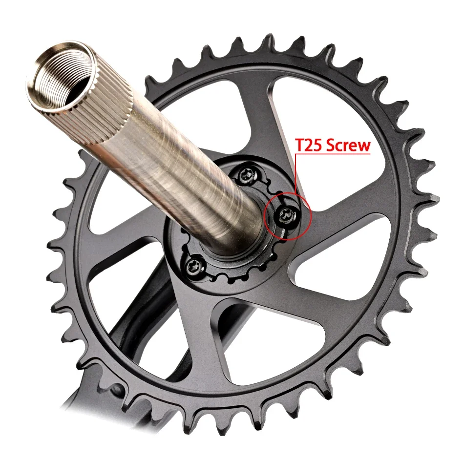 GOLDIX Ultraleichtes Fahrrad-Kettenblatt 0/3/6mm Offset Breite Schmale Zähne 30/32/34/36/38T für 3-Bolzen-Kurbelgarnitur MTB Einzelkurbel – Detail 7