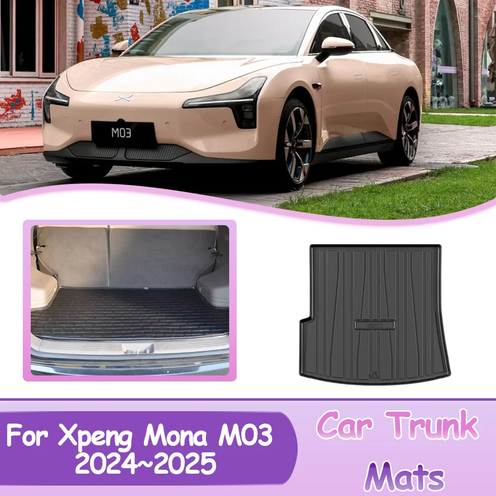 

Coverage Car Trunk Mats For Xpeng Mona M03 2024~2025 Rear Cargo Liner Protector Waterproof EVA Material Pads Accessories.