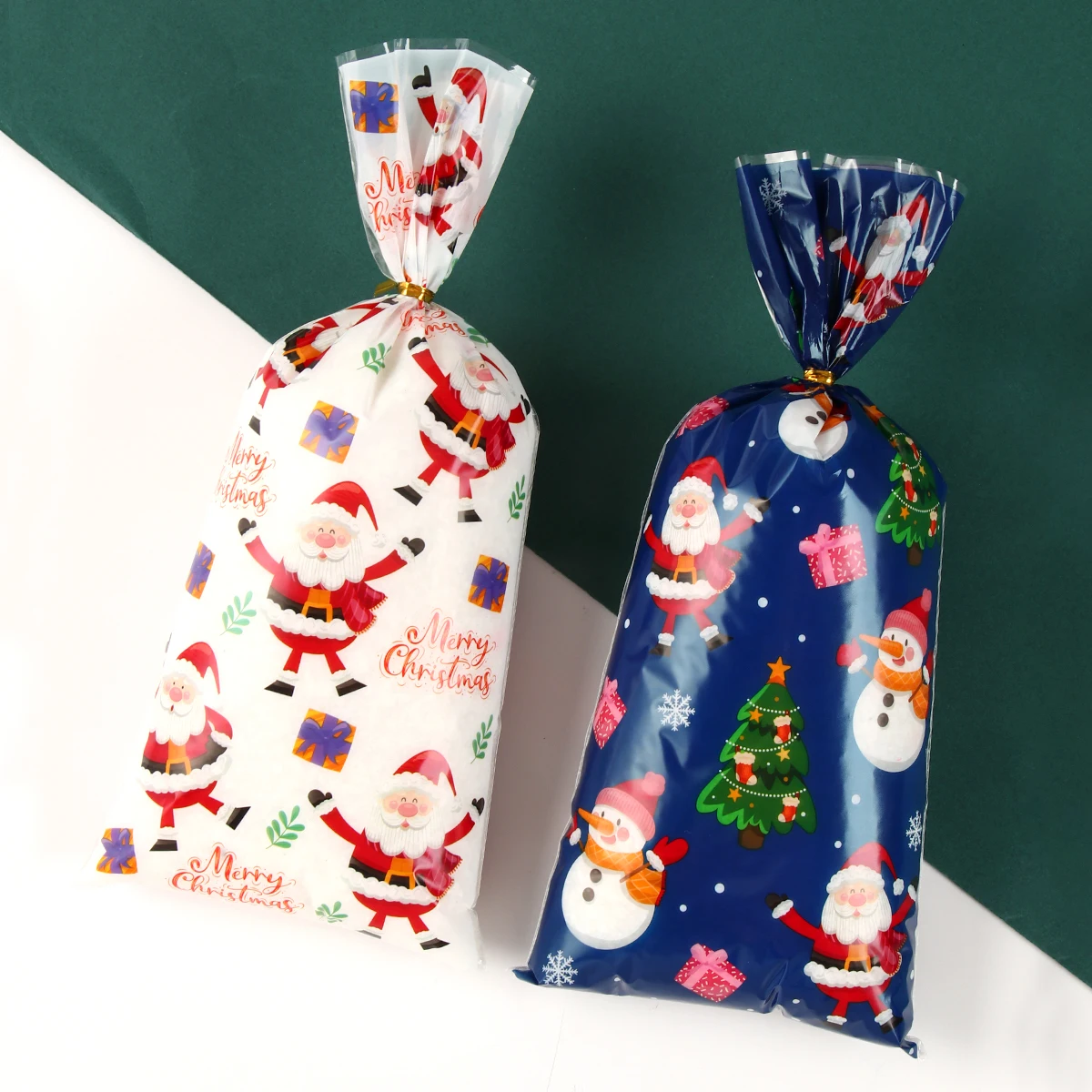 Christmas Gift Cookies Candy Bags 2024 Merry Christmas Decoration For Home Xmas Cristmas Navidad Noel New Year Packing Bags 2025