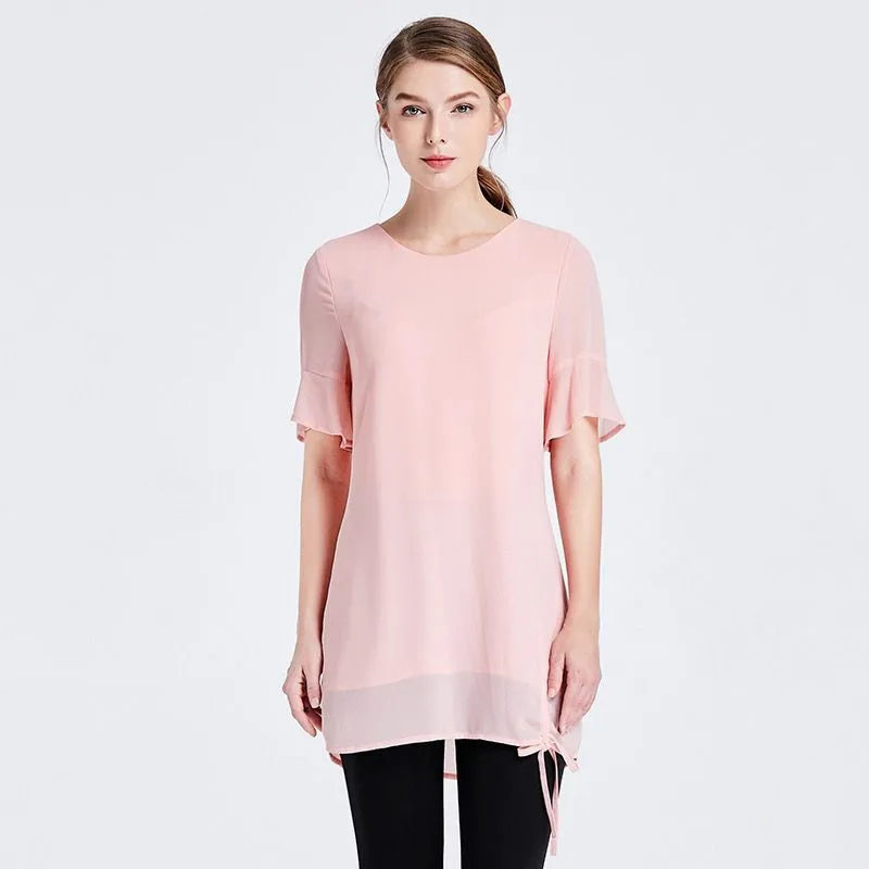 Elegant Korean Blouse for Women plus Size Chiffon Shirt Fashionable 2026 Women's Top Korean Style Clothing