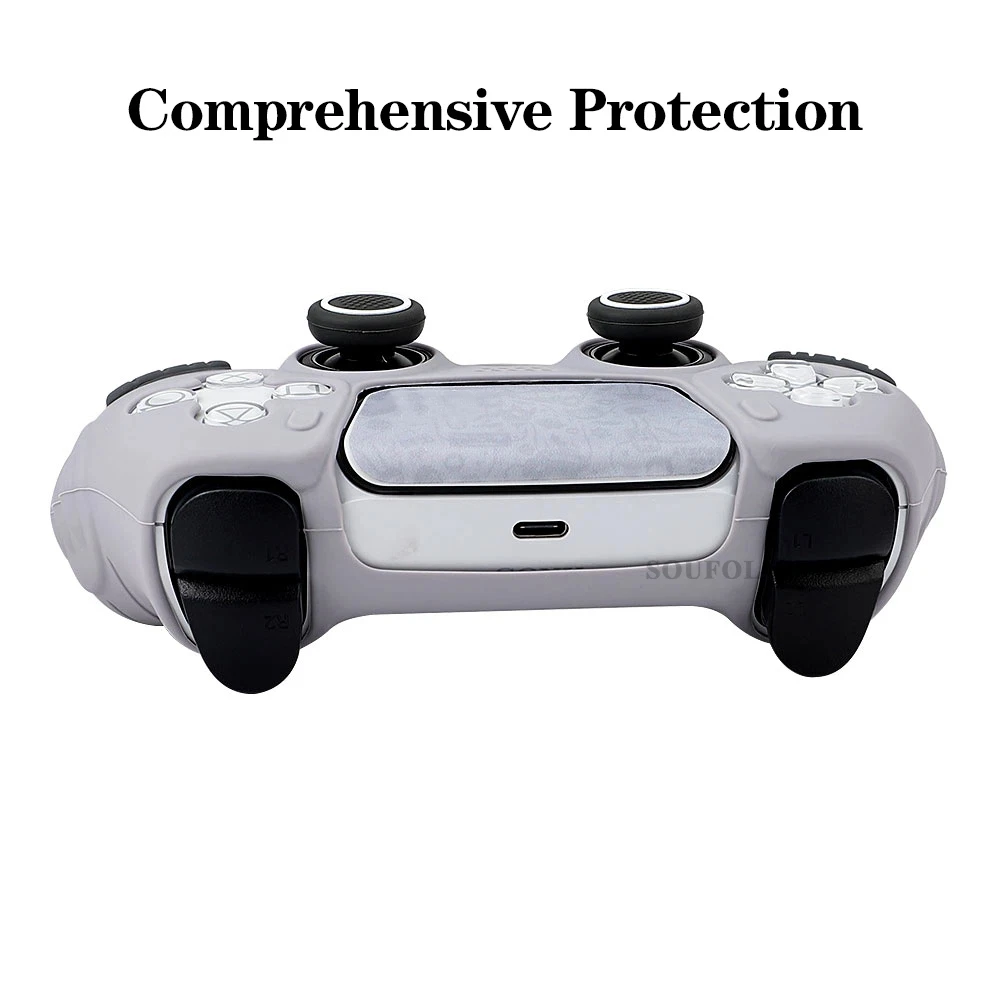 Anti-Slip Silicone Skin for Ps5 Controller Accessories Soft Protective Cover Case for PS5 Control Grip with Touch Pad Stickers - view 3