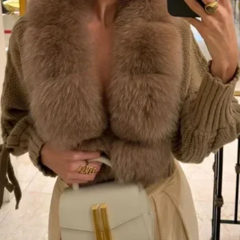 2024 Winter New Fashion Knitting Cardigan Placket Coat Women...